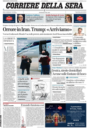 Corriere della Sera prima pagina