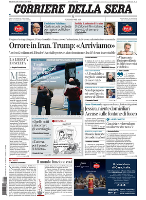 Corriere della Sera prima pagina
