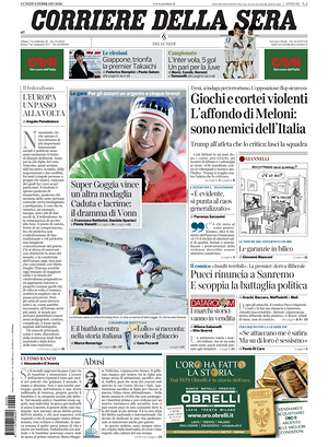 Prima pagina Corriere della Sera di oggi - Quotidiano nazionale