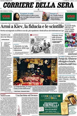 Corriere della Sera prima pagina
