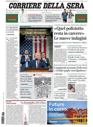Prima pagina Corriere della Sera di oggi - Quotidiano nazionale