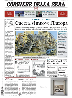 Corriere della Sera prima pagina