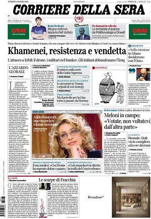 Corriere della Sera prima pagina