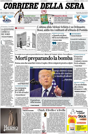 Corriere della Sera prima pagina
