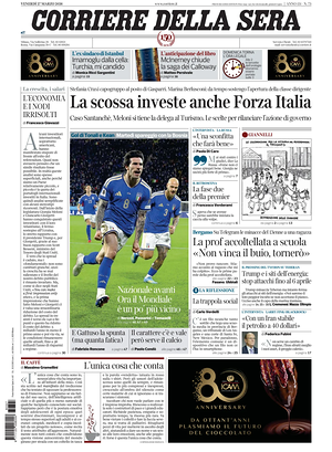 Prima pagina Corriere della Sera di oggi - Quotidiano nazionale