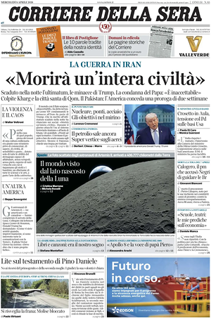 Corriere della Sera prima pagina
