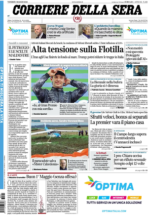 Corriere della Sera prima pagina