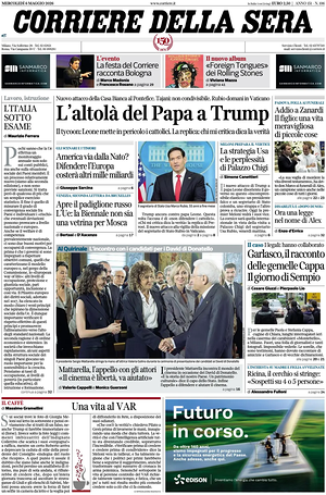 Corriere della Sera prima pagina