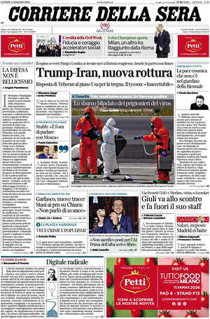 Corriere della Sera prima pagina