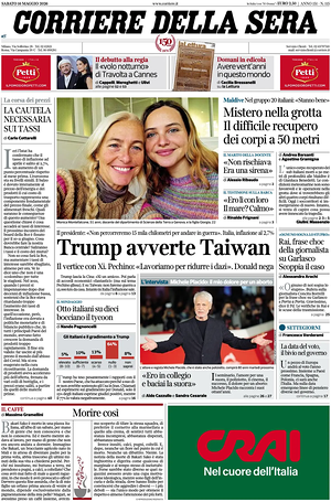 Corriere della Sera prima pagina