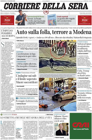 Corriere della Sera prima pagina