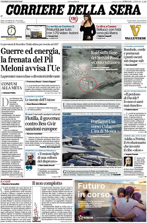 Corriere della Sera prima pagina