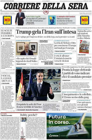 Corriere della Sera prima pagina