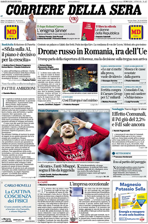 Corriere della Sera prima pagina