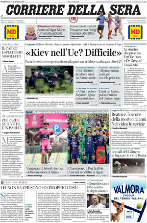 Corriere della Sera prima pagina