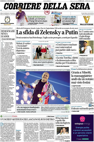 Corriere della Sera prima pagina
