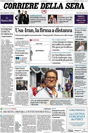 Corriere della Sera prima pagina