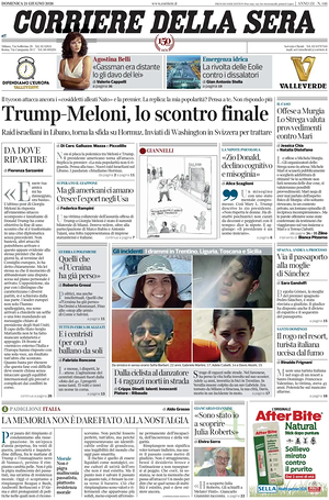 Corriere della Sera prima pagina