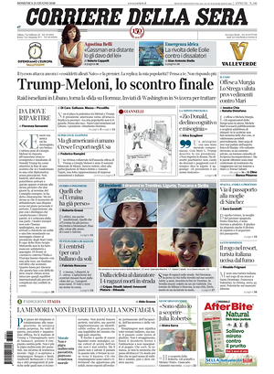 Prima pagina Corriere della Sera di oggi - Quotidiano nazionale