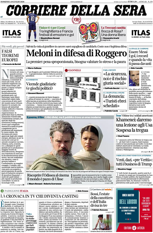 Corriere della Sera prima pagina