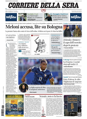 Corriere della Sera prima pagina