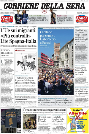 Corriere della Sera prima pagina