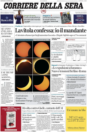Corriere della Sera prima pagina