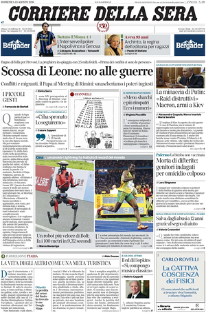 Corriere della Sera prima pagina