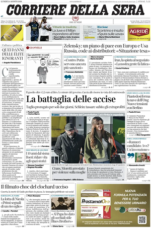 Corriere della Sera prima pagina