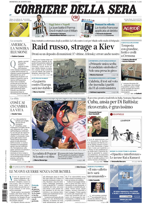 Prima pagina Corriere della Sera di oggi - Quotidiano nazionale