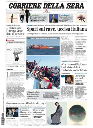 Prima pagina Corriere della Sera di oggi - Quotidiano nazionale