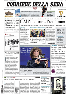 Corriere della Sera prima pagina