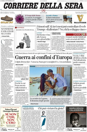 Corriere della Sera prima pagina