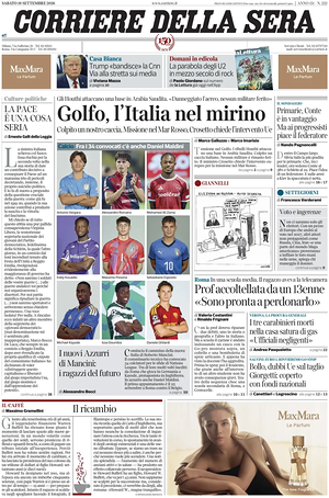 Corriere della Sera prima pagina