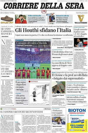 Corriere della Sera prima pagina