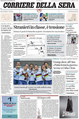 Corriere della Sera prima pagina