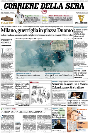 Corriere della Sera prima pagina