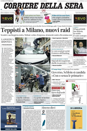 Corriere della Sera prima pagina