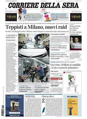 Corriere della Sera prima pagina
