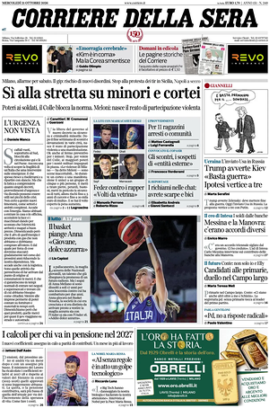 Corriere della Sera prima pagina