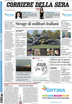 Corriere della Sera prima pagina