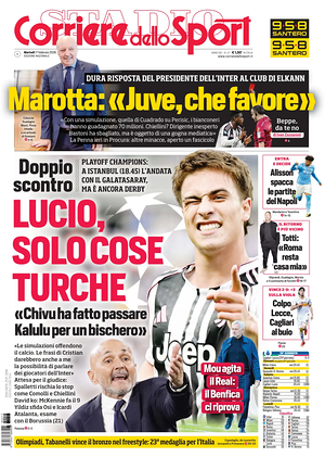 Prima pagina Corriere dello Sport di oggi - Quotidiano sport