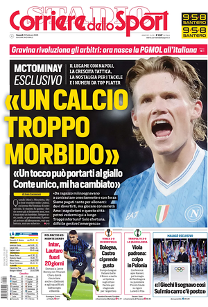 Prima pagina Corriere dello Sport di oggi - Quotidiano sport