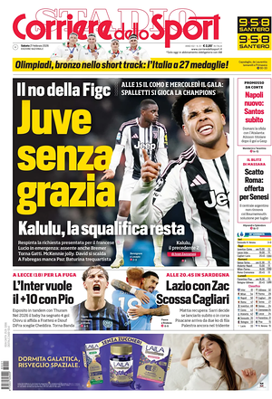 Prima pagina Corriere dello Sport di oggi - Quotidiano sport