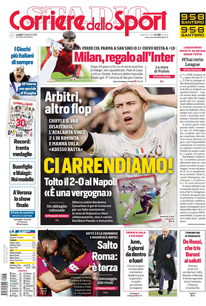 Prima pagina Corriere dello Sport di oggi - Quotidiano sport