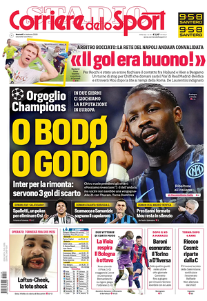 Prima pagina Corriere dello Sport di oggi - Quotidiano sport