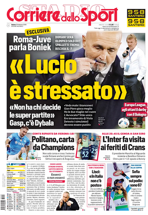 Prima pagina Corriere dello Sport di oggi - Quotidiano sport