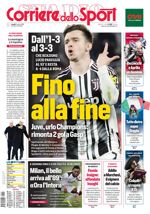 Prima pagina Corriere dello Sport di oggi - Quotidiano sport