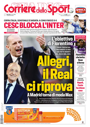 Prima pagina Corriere dello Sport di oggi - Quotidiano sport