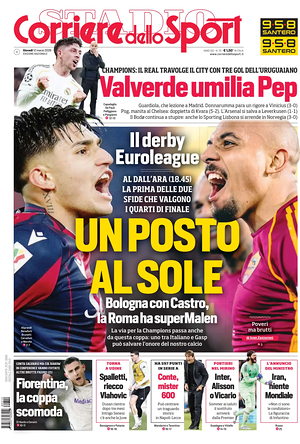Prima pagina Corriere dello Sport di oggi - Quotidiano sport